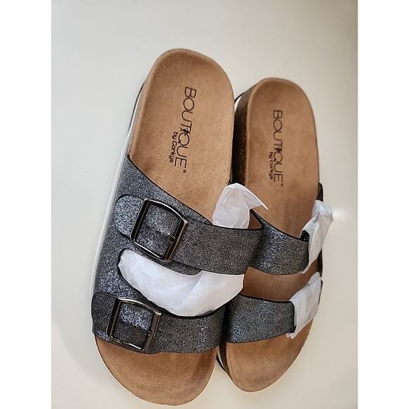 New Silver Boutique By Corky's Slides Womens Size 11 - Picture 1 of 3